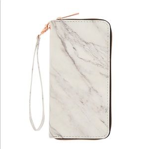 White Marble Zipper Wallet